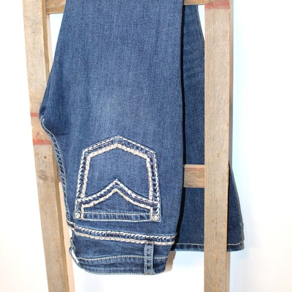 Shyanne Rhinestone Big Stitch Mid-Rise Bootcut Stretch Jean - Picture 15 of 16